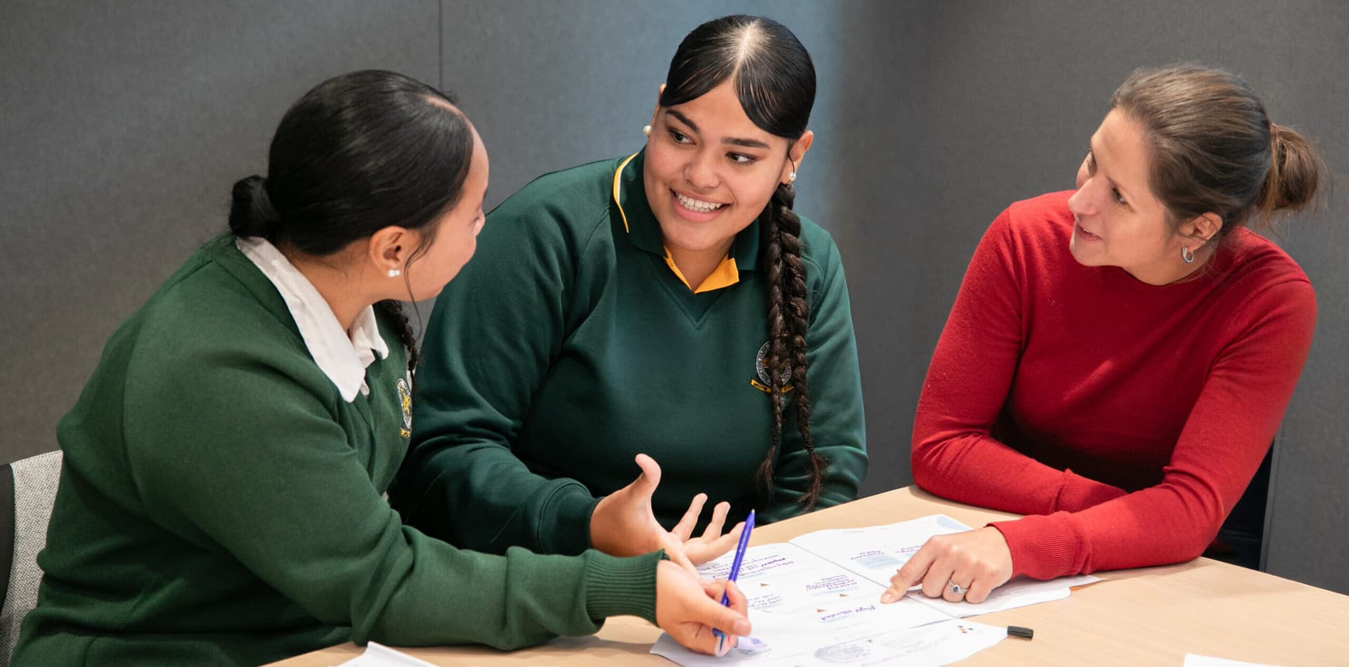 A mentor in an ABCN program works with students
